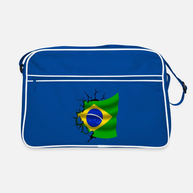 Drapeau du Brésil - Brésil - Drapeau Broken Design Sac Retro
