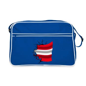 Flag of Austria - Austria - Flag Broken Design - Retro Bag - blue/white - Front