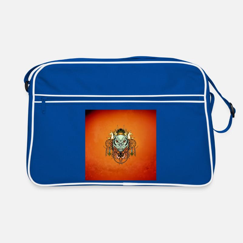 Elegante Eule mit Traumfänger Retro Tasche