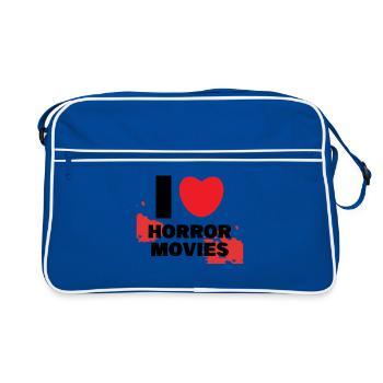 Kino Theater Ich Liebe Movies Streaming Herz - Retro Tasche - Blau/Weiß - Vorne