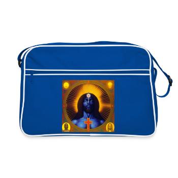 Jésus noir 02 - Sac Retro - bleu/blanc - Devant
