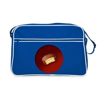 a delicious biscuit with chocolate - Retro Bag - blue/white - Front