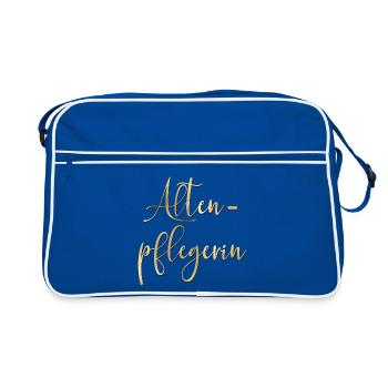 Pflegeberufe Altenpflegerin Pflegefachkraft - Retro Tasche - Blau/Weiß - Vorne
