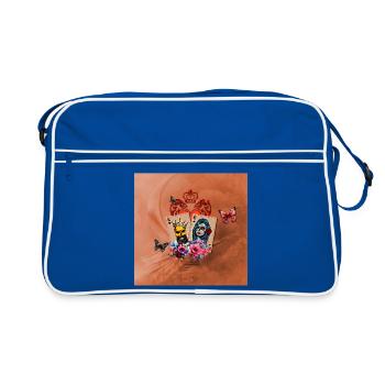 Cartes à jouer Roi de cœur et reine d’épées - Sac Retro - bleu/blanc - Devant