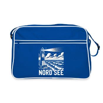 Nordsee - Retro Tasche - Blau/Weiß - Vorne