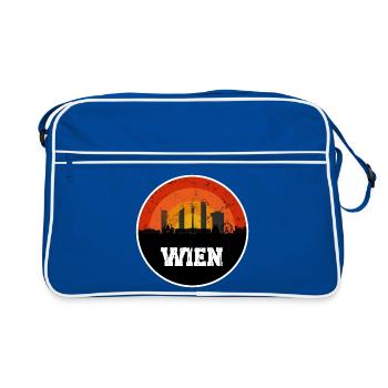 Wien Original Skyline - Retro Tasche - Blau/Weiß - Vorne