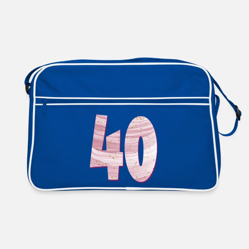 ZAHL 40 VIERZIG - VIERZIGJÄHRIGE GEBURTSTAG Retro Tasche