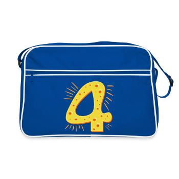 NUMBER 4 years old - CHEESE FOUR-YEAR-OLD - Retro Bag - blue/white - Front
