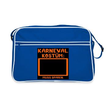 KARNEVAL KOSTÜM INFLATION MUSS SPAREN SPRÜCHE - Retro Tasche - Blau/Weiß - Vorne