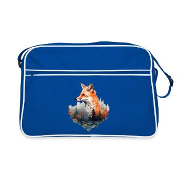 Geometric fox with forest in triangle look - Retro Bag - blue/white - Front