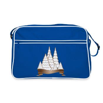 beautiful gingerbread forest for christmas - Retro Bag - blue/white - Front