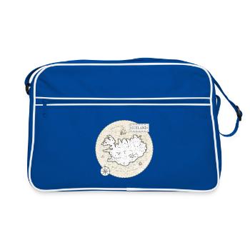 Carte Vintage de l’Islande - Sac Retro - bleu/blanc - Devant