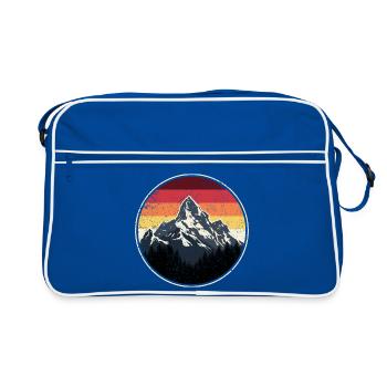 Mountain Sunset Retro Badge - Retro Bag - blue/white - Front