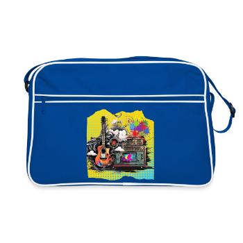 Pop Art Pop Music - Retro Bag - blue/white - Front