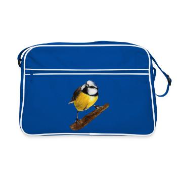 Aquarelle peinte à la main bleue - Sac Retro - bleu/blanc - Devant