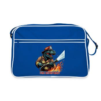 Fire Brigade T-Rex Gift - Retro Bag - blue/white - Front