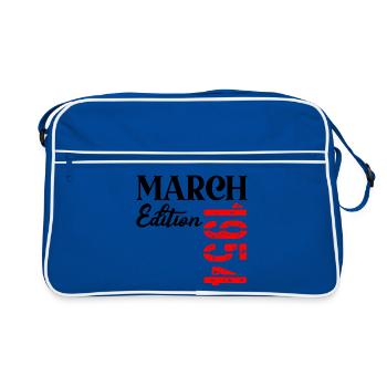 Birthday March 1954 - 73rd anniversary - Retro Bag - blue/white - Front