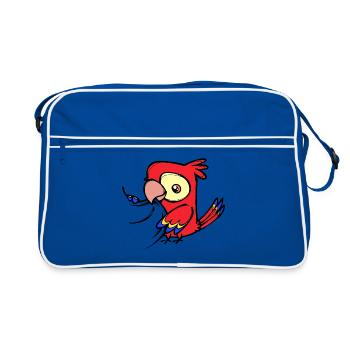 Perroquet, Oiseau, Zoo, Animal, Amoureux Des Oiseaux, Animal De Compagnie - Sac Retro - bleu/blanc - Devant