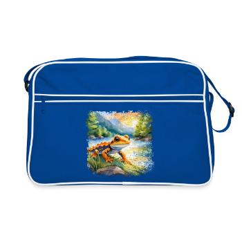 Cute young fire salamander - Retro Bag - blue/white - Front