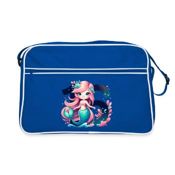 16 ans sirène doux cadeau d’anniversaire - Sac Retro - bleu/blanc - Devant