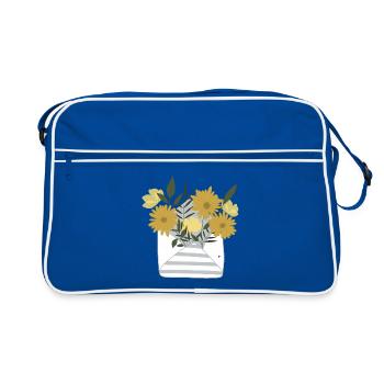 A small floral greeting by post in an envelope - Retro Bag - blue/white - Front