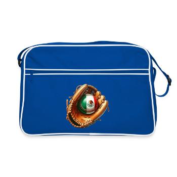 Mexiko Flagge Baseball Design - Retro Tasche - Blau/Weiß - Vorne