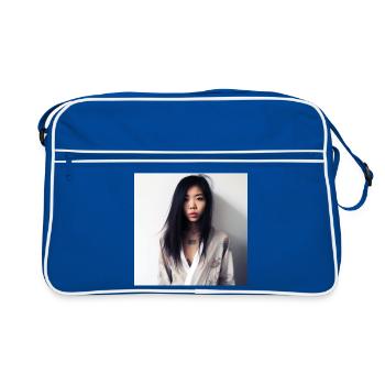 Portrait femme 03 - Sac Retro - bleu/blanc - Devant