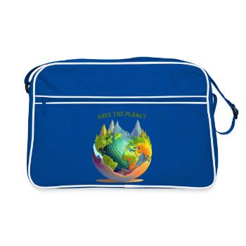 Sauvez la planète - Sac Retro - bleu/blanc - Devant
