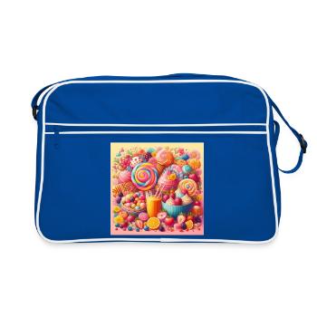 Palette de douceurs et de couleurs vibrantes - Sac Retro - bleu/blanc - Devant