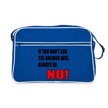 CITATION DE COURAGE - RÉPONSE NON - Sac Retro - bleu/blanc - Devant