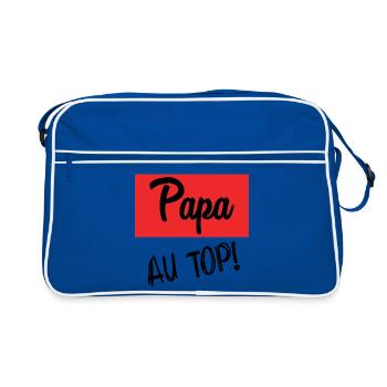 BONNE FÊTE PAPA. PAPA. FÊTE DES PÈRES. PÈRE - Sac Retro - bleu/blanc - Devant