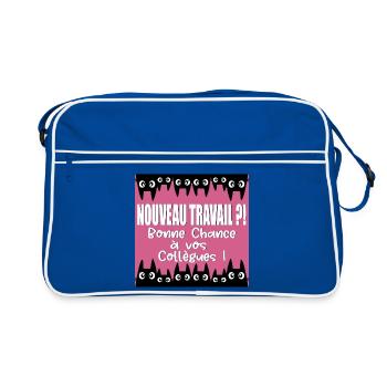 BONNE CHANCE COLLÈGUES - Sac Retro - bleu/blanc - Devant