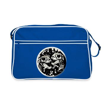Deux crânes de dinosaures Tyrannosaurus Rex - Sac Retro - bleu/blanc - Devant