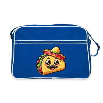 Fiesta Taco: Der herzhafte Senor - Retro Tasche - Blau/Weiß - Vorne