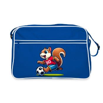 Scamper Striker : L’écureuil de football - Sac Retro - bleu/blanc - Devant