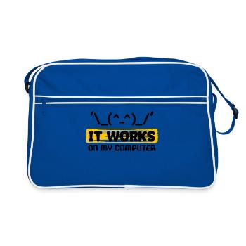 Coden Skripting Computerfreak Developer Statement - Retro Tasche - Blau/Weiß - Vorne