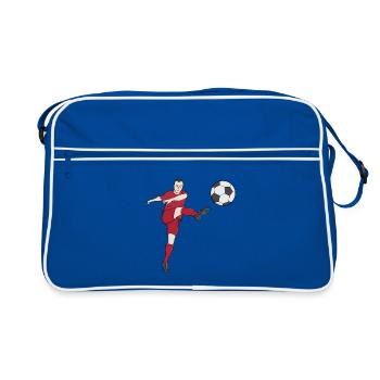 Coup de pied de football génial marquer un but au football - Sac Retro - bleu/blanc - Devant