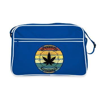 Retro Weed - Feuille de Cannabis Vintage - Sac Retro - bleu/blanc - Devant