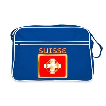 FUSSBALL Französisch in der Schweiz - ROMANDIE - Retro Tasche - Blau/Weiß - Vorne