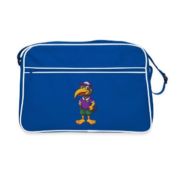 Ibis Funny Kawaii Cartoon Character Clipart - Retro Bag - blue/white - Front