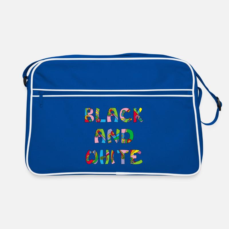 Schwarz-weiß, aber in Farbe - Retro Tasche - Blau/Weiß