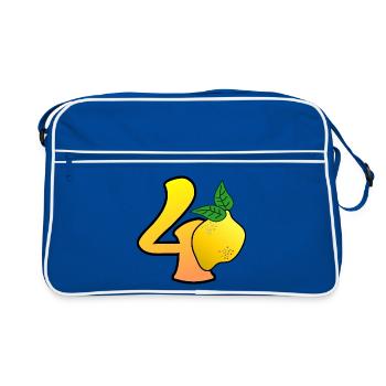 40. Geburtstag - Vierzig - Zitronen - Retro Tasche - Blau/Weiß - Vorne