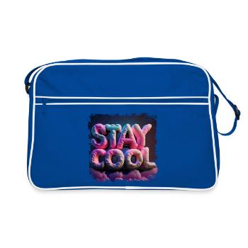 Restez cool texte en 3D - Sac Retro - bleu/blanc - Devant
