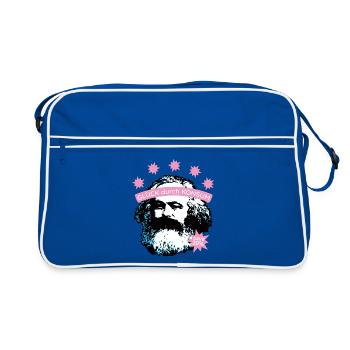 Happiness through consumption – Bearded Icon - Retro Bag - blue/white - Front