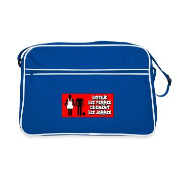 Wenn Frauen Männer kochen - Retro Tasche - Blau/Weiß - Vorne
