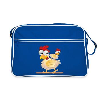POULES COSTUMES COUPLES - Sac Retro - bleu/blanc - Devant