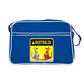 AUSTRALIA MARSUPIALS KANGAROO COUPLES - Retro Bag - blue/white - Front