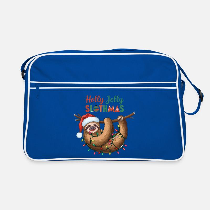 Festive Sloth with Christmas Lights Retro Bag