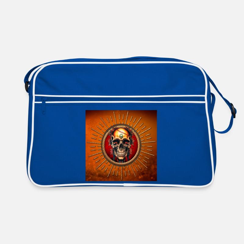 Ein Schädel, dessen Retro Tasche