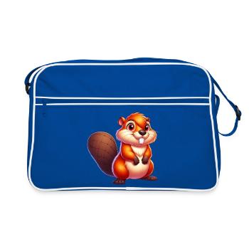 Beaver - Retro Bag - blue/white - Front